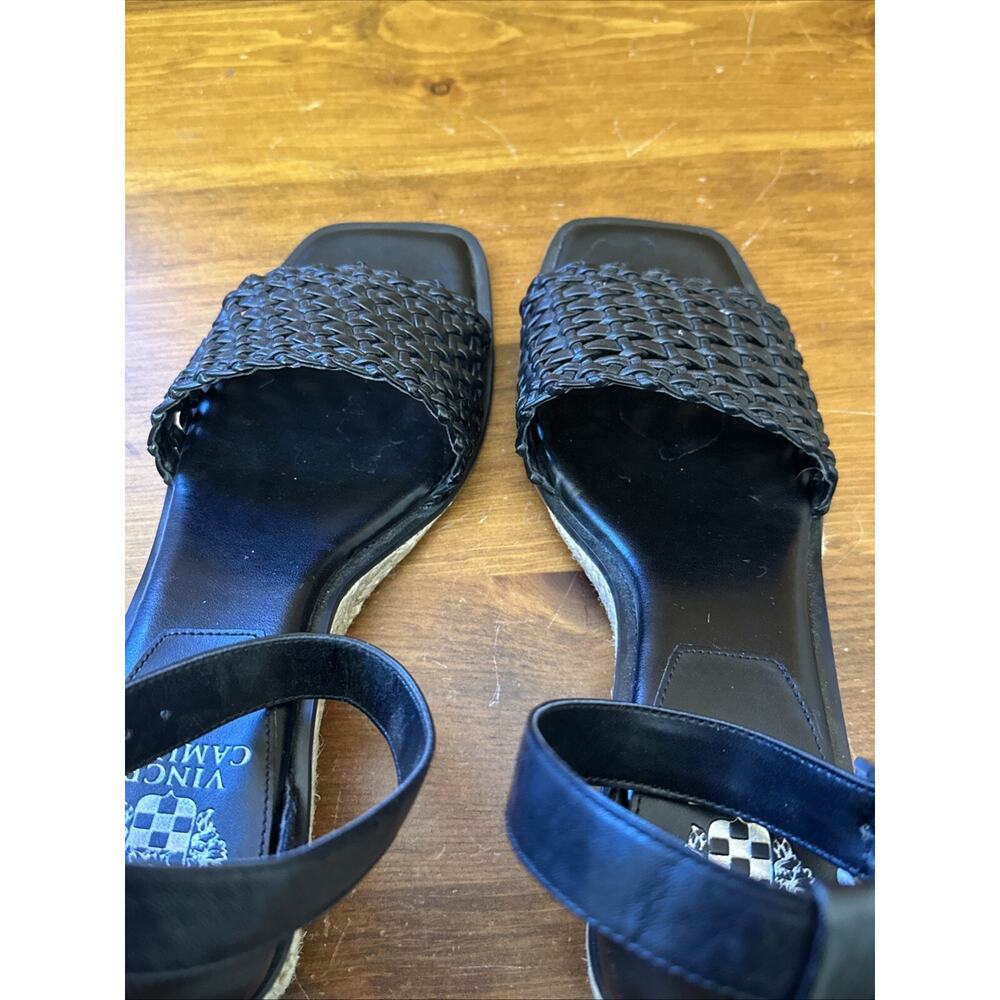 NEW Vince Camuto Bretandi Espadrille Wedge Sandals Women's 9.5 Black Chic - Picture 5 of 10